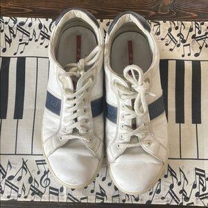 Prada White and Blue Men's Sneakers Size 6.5 Unisex